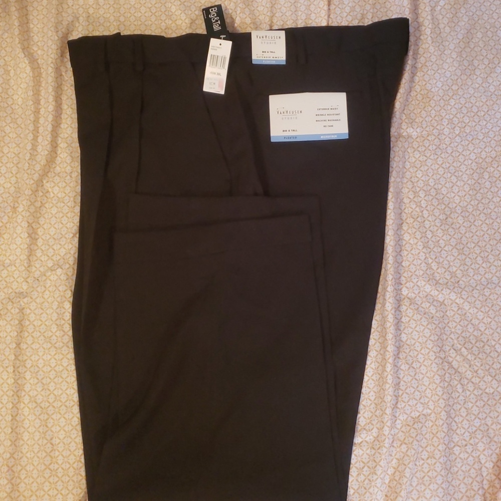 Mens dress pants size 46w 30L big and tall black